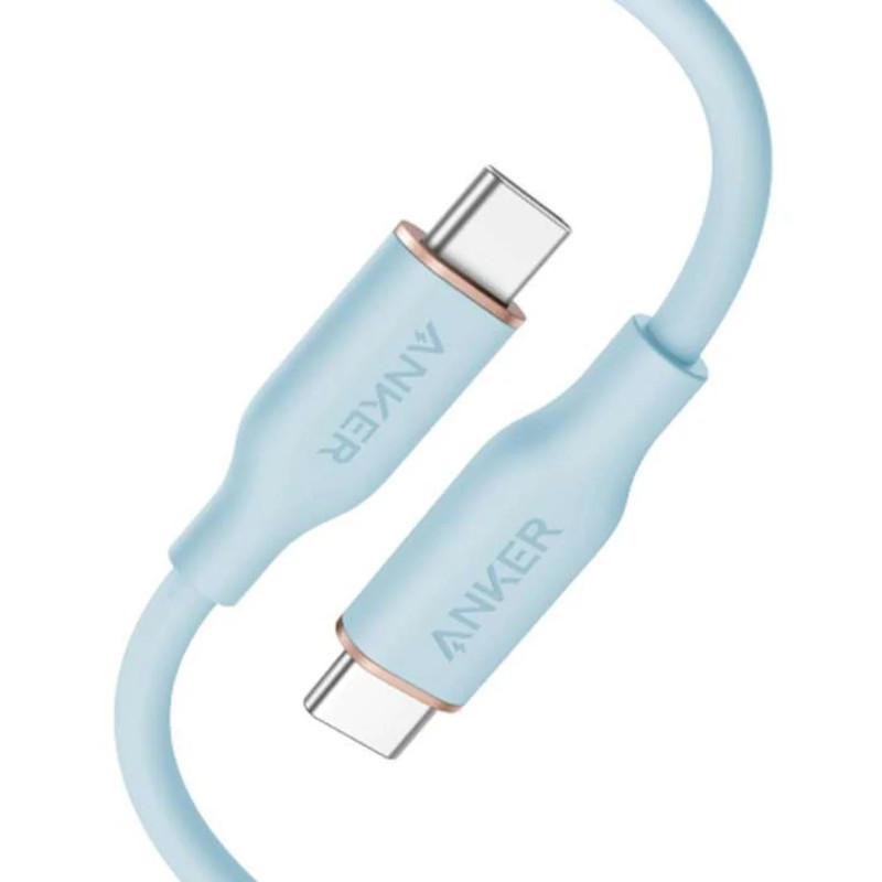 Anker PowerLine III Flow 6ft 100W USB-C to USB-C Cable - Blue - كابل
